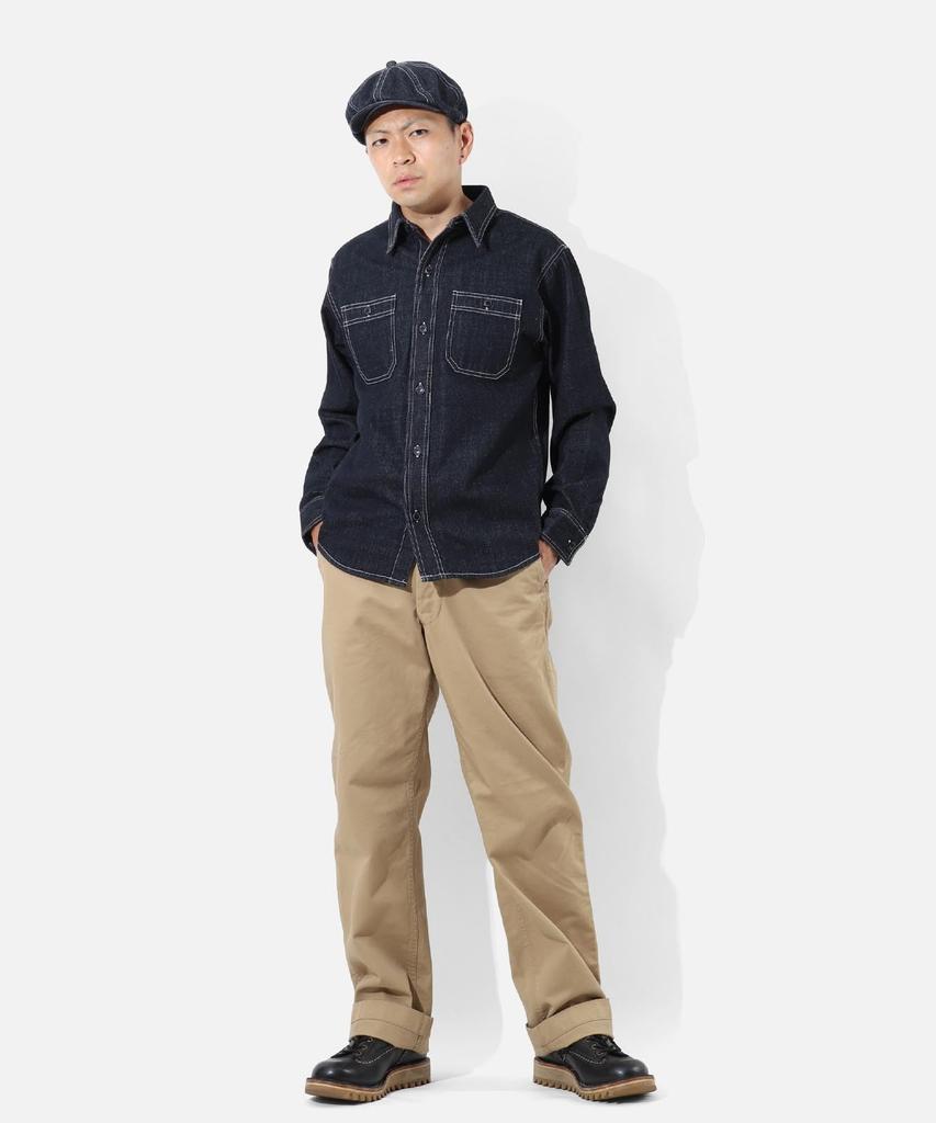 KOJIMA GENES Denim Work Shirt Men Topps Light Outerwear Shirt Jacket One Wash XL KGR-201