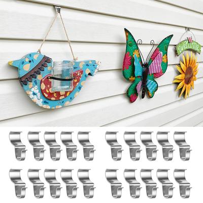 Vinyl Siding Hooks Heavy Duty S-shaped Hooks Non-Hole Stainless Steel Holiday Decoration Hangers for Halloween Christmas Lights Wreaths Flags