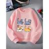Kids Crewneck Sweatshirt, Adorable Collared Cats Graphic Print,Spring Autumn Casual Sport Tops