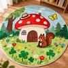 Cartoon Style Carpets for Living Room Bear Pattern Bedroom Decor Round Carpet Thicken Plush Children's Rug Fluffy Soft Floor Mat
