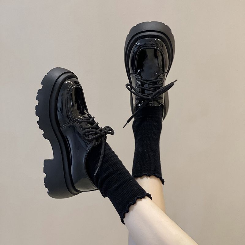 Thick-soled heightening British style retro single shoes women's 2025 spring and summer new fashion versatile Mary Jane small leather shoes women