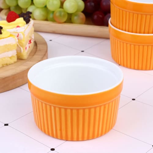 VORCOOL Mini Cocotte Dishes, Souffl? Pans, 9cm, Ceramic, Heat-Resistant, Oven, Microwave, and Dishwasher Safe, Set of 5