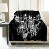 1 Piece Blanke Four Skeletons Car Interior Blanket Suitable For All Seasons Cozy Warm Soft Blanket Suitable For Sofa Bed Travel Camping Living Room