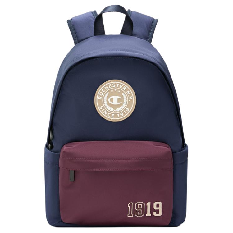 Champion SS24 School Team Bag Embroidered Round Silicone Label Campus Retro Color Block Trendy Fabric Backpack Unisex Backpack U4CACPU01 Green