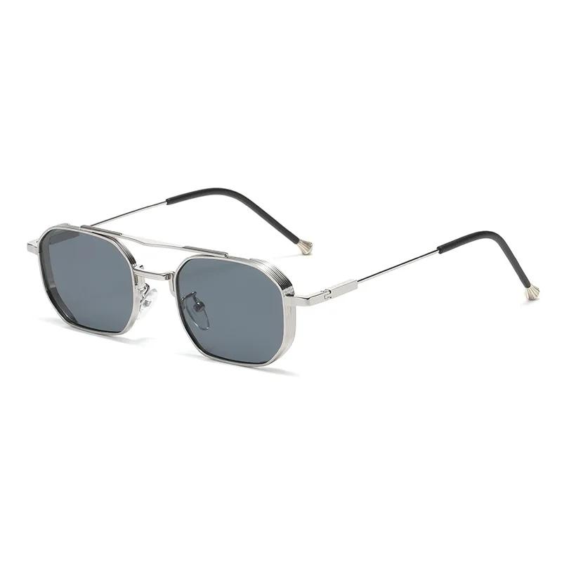 

Retro Fashion Personalized Luxury Metal Square Frame Women s Sunglasses Outdoor Neutral High Quality UV400 Sunscreen Glasses серебряный серый