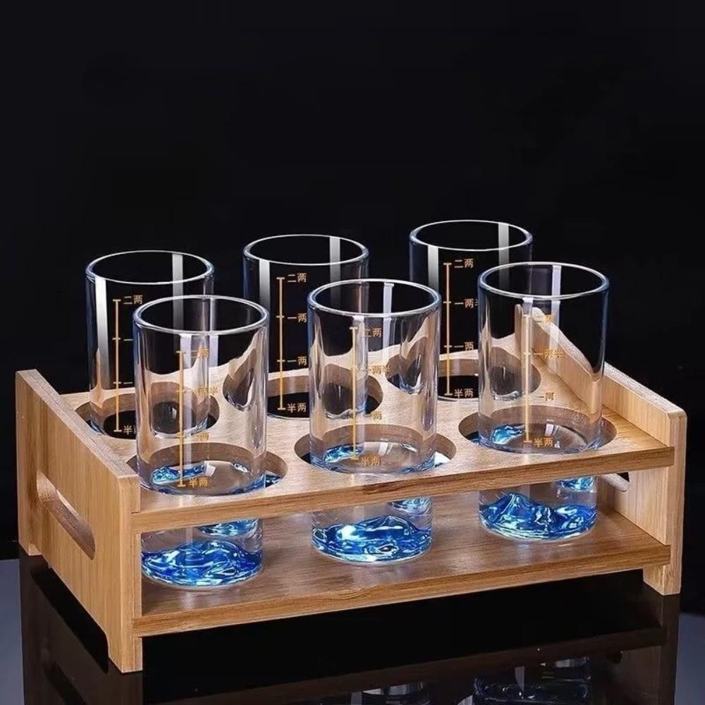6 PCS/SET Transparent Shot Glass With Scales Liquor Glass Drink Cup Wine Dispenser Gift Giving