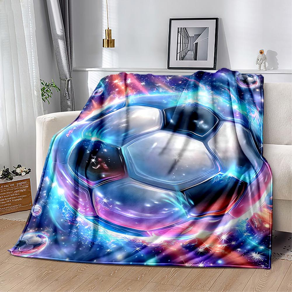 1 Stück Fußball-Decke Bequem Weich Leicht Alle Jahreszeiten Mehrzweck-Decke Reisen Camping Picknicks Sofa Büro Bett Wohnzimmer Geschenk Freunde