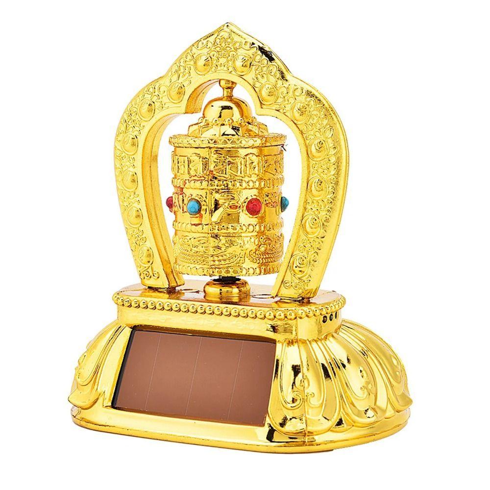 Car Ornament Solar Tibet Prayer Wheel Solar Energy Tibetan Prayer Wheel  Auto Decor