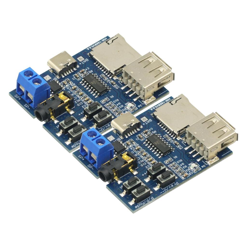 2PCS Type-C USB TF Card U Disk MP3 Format Decoder Board Module Amplifier Decoding Audio Player DC 3.7~5.5V