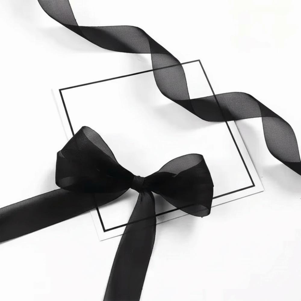 

DIY Chiffon Ribbons Translucent Hair Clip Ribbons Beautiful Festival Gift Box Packing Ribbons чёрный