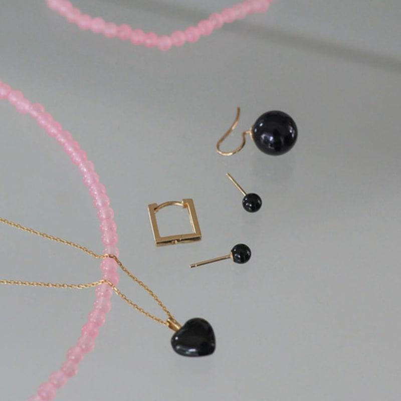 modernlike 14k gold onyx black earrings