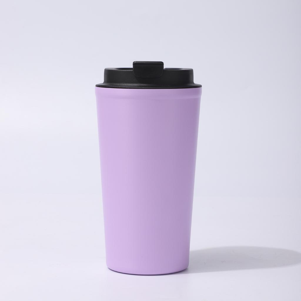 500ml Double Wall 304 Stainless Steel Coffee Cup, Leakproof Flip Lid Vacuum Insulated Travel Mug for Office Car Daily Use