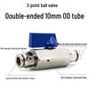 Pneumatic 304 Stainless Steel Ball Valve with Manual Male Thread Air Tube Connector