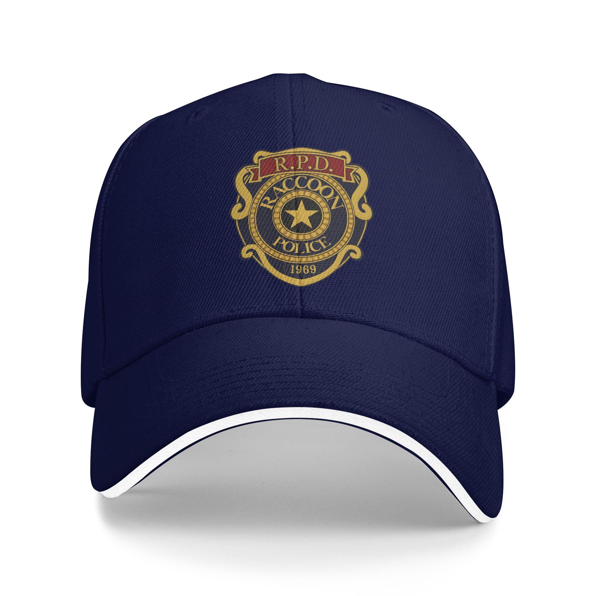 

R.P.D. Raccoon Police Department Baseball Caps Casual Sandwich Cap Men Women Adjustable Sun Hat Activities One Size темно-синього кольору