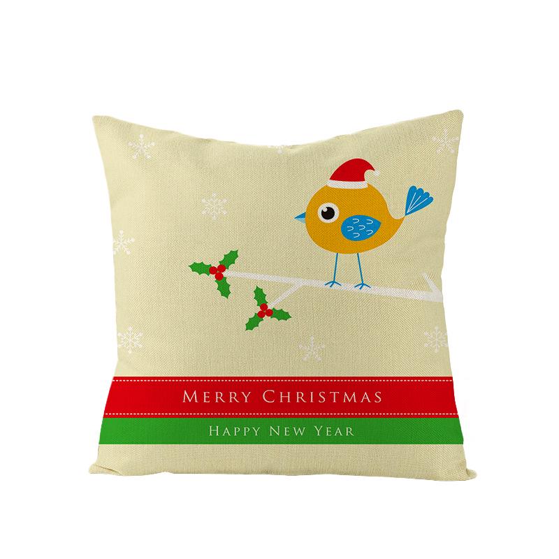 Christmas Polyester Pillow Cover Cartoon Digital Print Cushion Cover New Home Decoration Cushion Cover