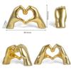 Silver Polyresin Hand Gesture Desk Statues Finger Sculpture Decor - Silver Personality Finger Practical Joke Halloween Prank Gifts (Love Heart Gold)