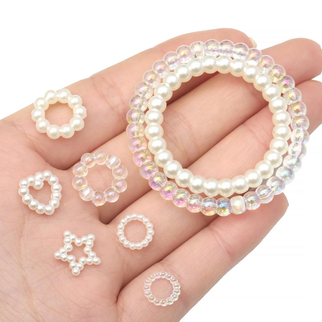 Akrylgeometri Pearl Circle DIY-tillbehör för smyckenstillverkning Örhängen Armband Halsband