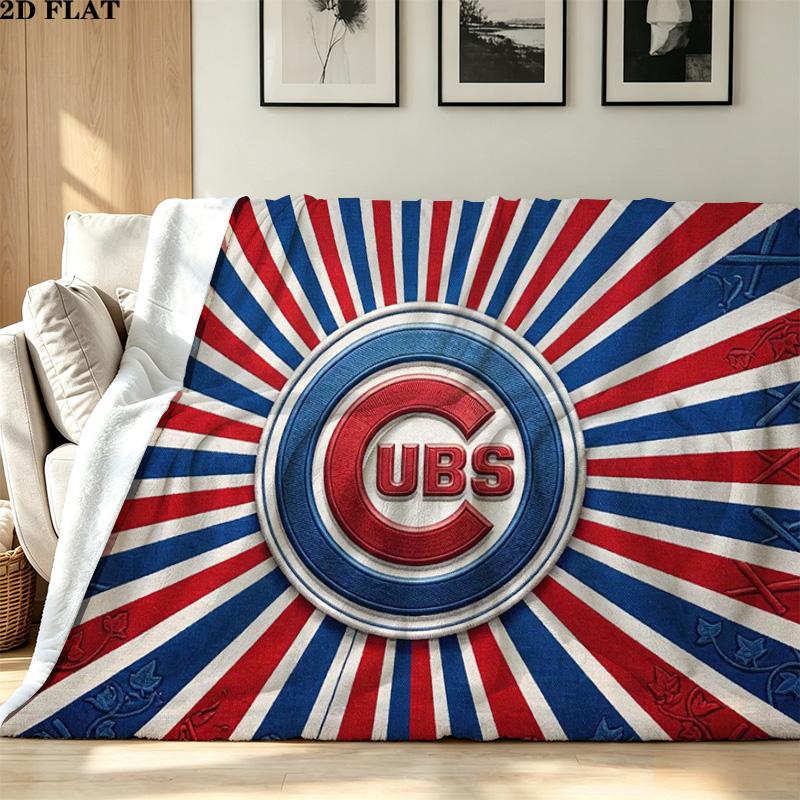 Chicago Cubs Print Flannel Blanket High Quality Warm Comfortable Cover for All Seasons Perfect for Gifts Home Decor