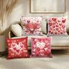 4pcs Valentine'S Day Love Heart Print Throw Pillow Covers, Modern Style, Polyester, Zipper, Machine Washable, 18 x 18 Inches, Single-Sided Print