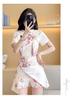 Elastic Floral Cheongsam Dress Set for Young Women