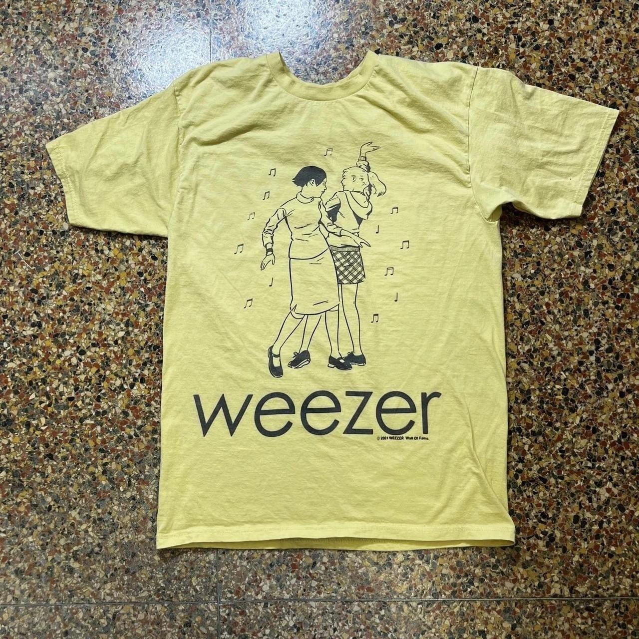 Vtg Weezer 90s Rock band Rare design Yellow Graphic T shirt S-5XL XXXXL