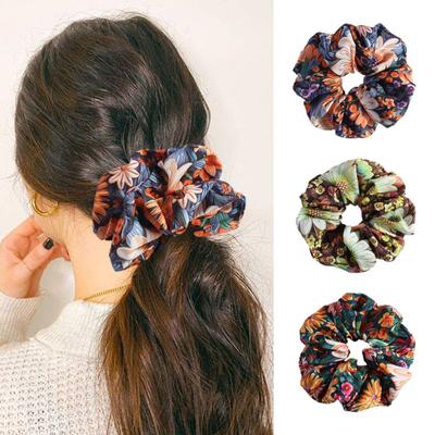 Hair Elastic Band High Elasticity Fit Hair Tie Floral Pattern Adjustable Non-Irritating Scalp Hair Accessory