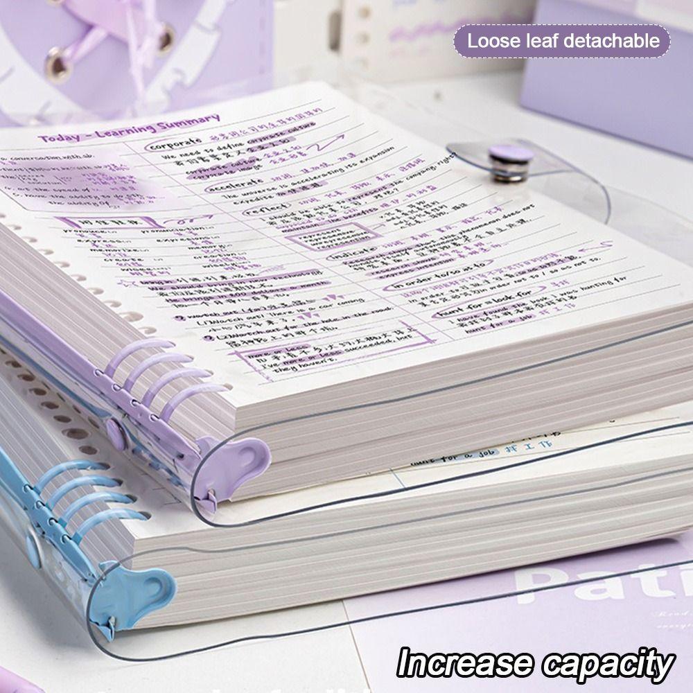 Loose-leaf Binder Notebooks Transparent Note Pads Durable Memo Book  Stationery