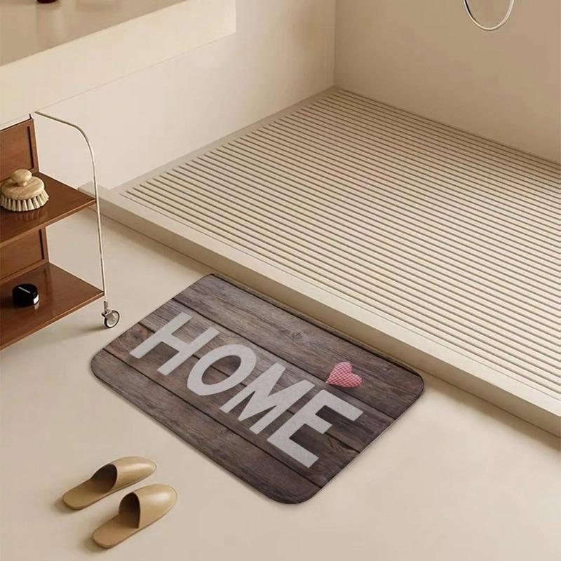 Funny Home Area Rug Washable Non Slip Soft Brown Welcome Patterned Front Doormat for Bathroom Home Entry Way Decoration