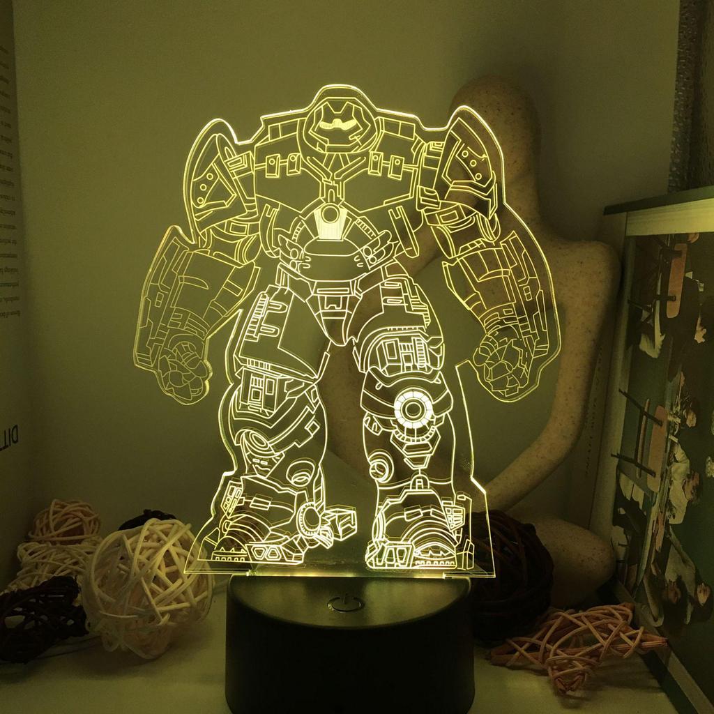 3D Avengers Iron Man & Captain America LED Night Light for Kids