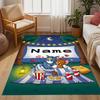Looney Rabbits Urban Vibes Customized Name Area Rug Perfect for Living Rooms Bedrooms Hallway Entryway Anti-slip Rug Anime Office Decor
