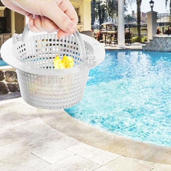Koszyk do skimmera basenowego z uchwytem Trwały koszyk filtrujący Łatwa konserwacja Zapobiegawczy koszyk do usuwania zanieczyszczeń basenowych Akcesoria do czyszczenia