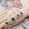Fashion Jewelry Sunflower Zircon Necklace Earrings Ring Bracelet Set of Three.