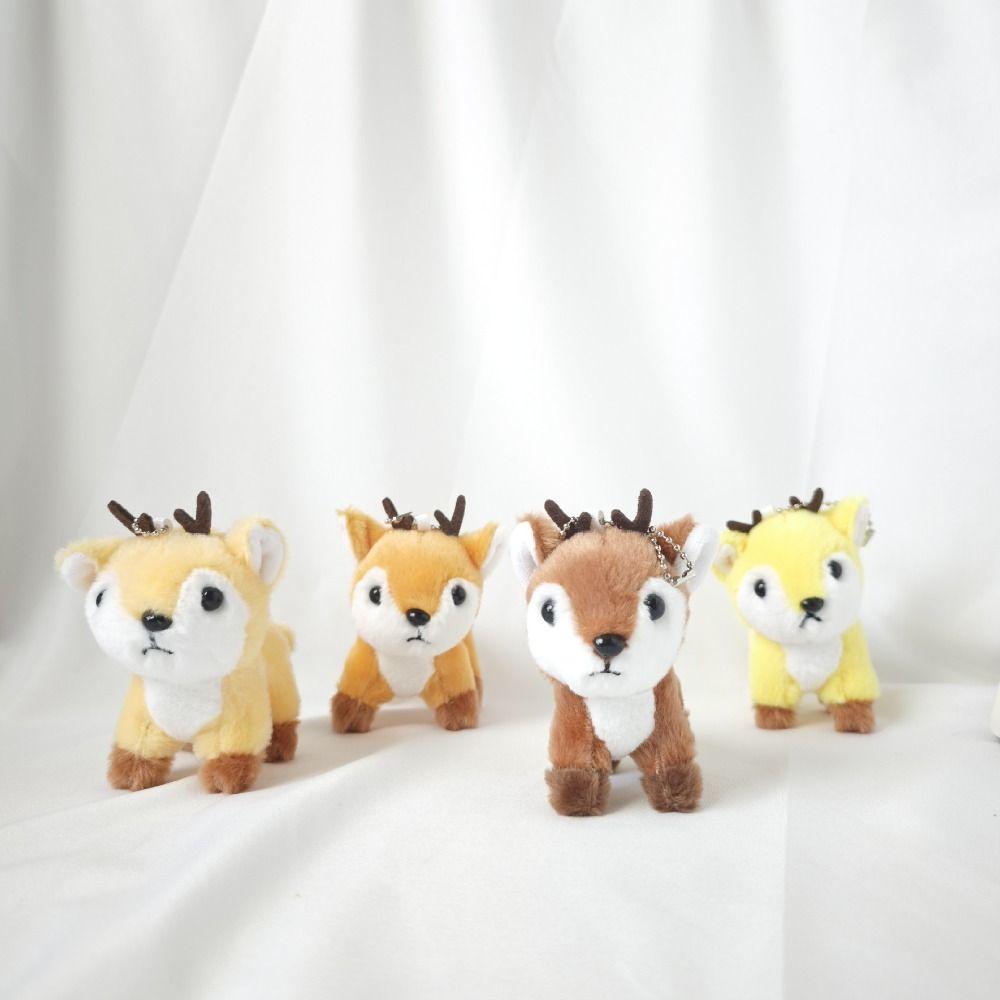 Key Ring Pendant Deer Plush Toy Fawn Keychain Fluffy Elk Doll  Christmas Gifts
