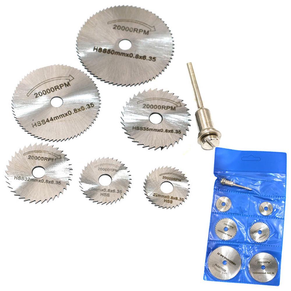 6pcs HSS Saw Disc Wheel Cutting Blades For Drills Rotary Tools and Mandrel NEW