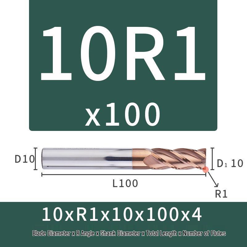 55-Degree Carbide Bull Nose End Mill with Wear-Resistant Coating for CNC Routers