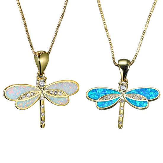 Dragonfly Necklace Wear-resistant Anti-rust Alloy Exquisite Dragonfly Animal Necklace for Women