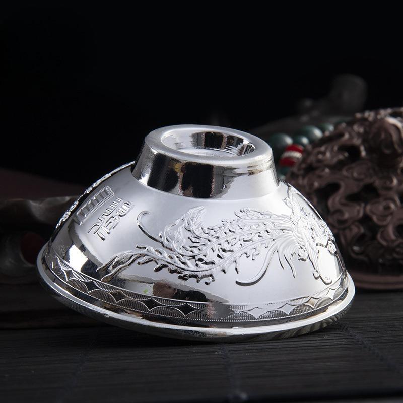 Single Dragon Phoenix Chengxiang Silver Bowl, High End Wooden Box, Precious Metal Commemorative Bowl