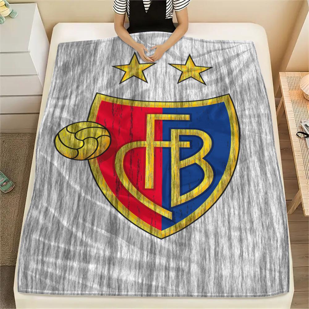 1Pc FC Basel Print Flannel Blanket High Quality Warm Comfortable Cover for All Seasons Perfect for Gifts Home Decor