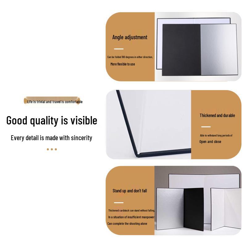 A3/A4 Photography Cardboard Reflector for Fill Light - Black, White, Silver, Gold