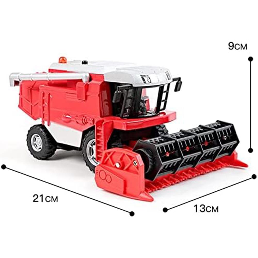 1/24 Alloy Combined Wheat Harvester Model Agricultural Tractor Vehicle Sound and Light Suitable for Collection Kids Toys