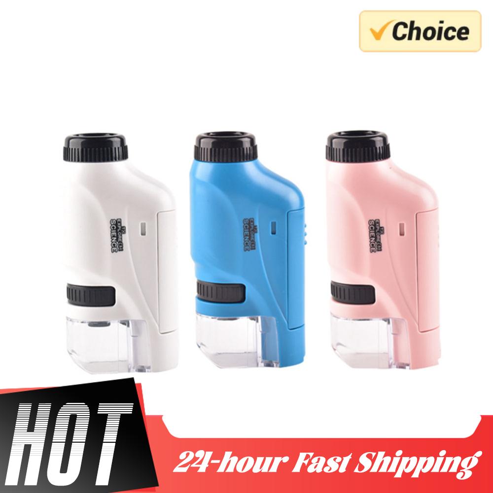 Handmikroskop 60-120X Elektrisches Mikroskop Pädagogisches Wissenschaftsmikroskop Batteriebetrieben zum Beobachten Lernen