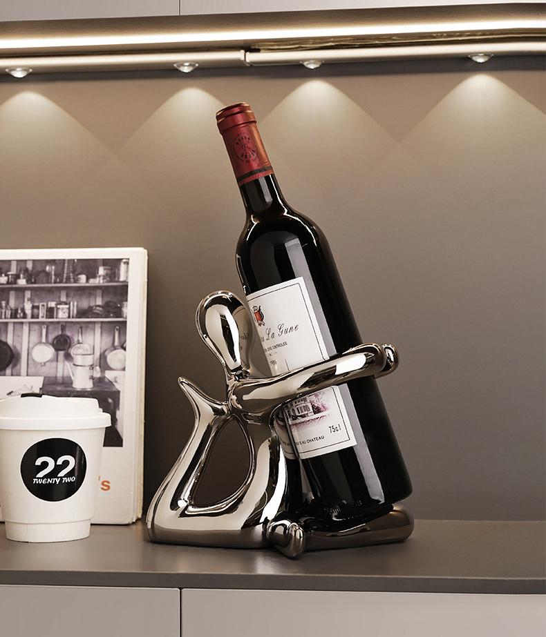 Abstract Art Figure Red Wine Rack Ornaments Home Living Room Decoration Wine Cabinet Kitchen Organizer