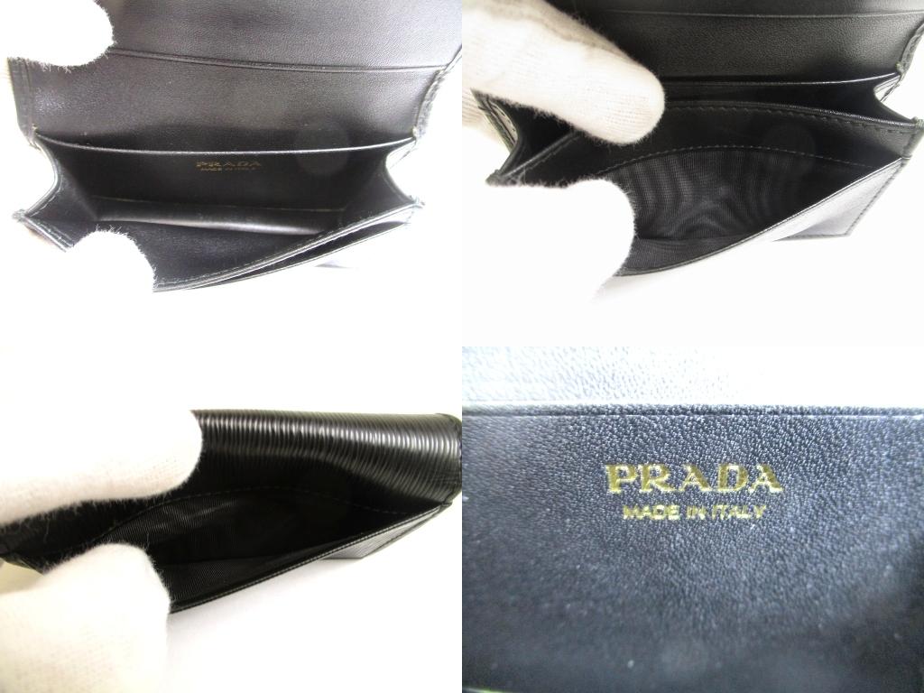 Authentisches PRADA Schwarzes Vitello Move Leder Kartenetui Kartenhalter #b068 Vom Verkäufer überholt
