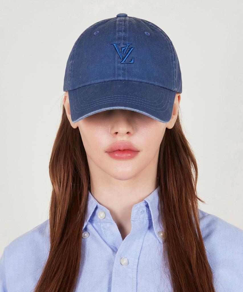 Bajal 3D Monogram Pigment Oversized Ball Cap Blue