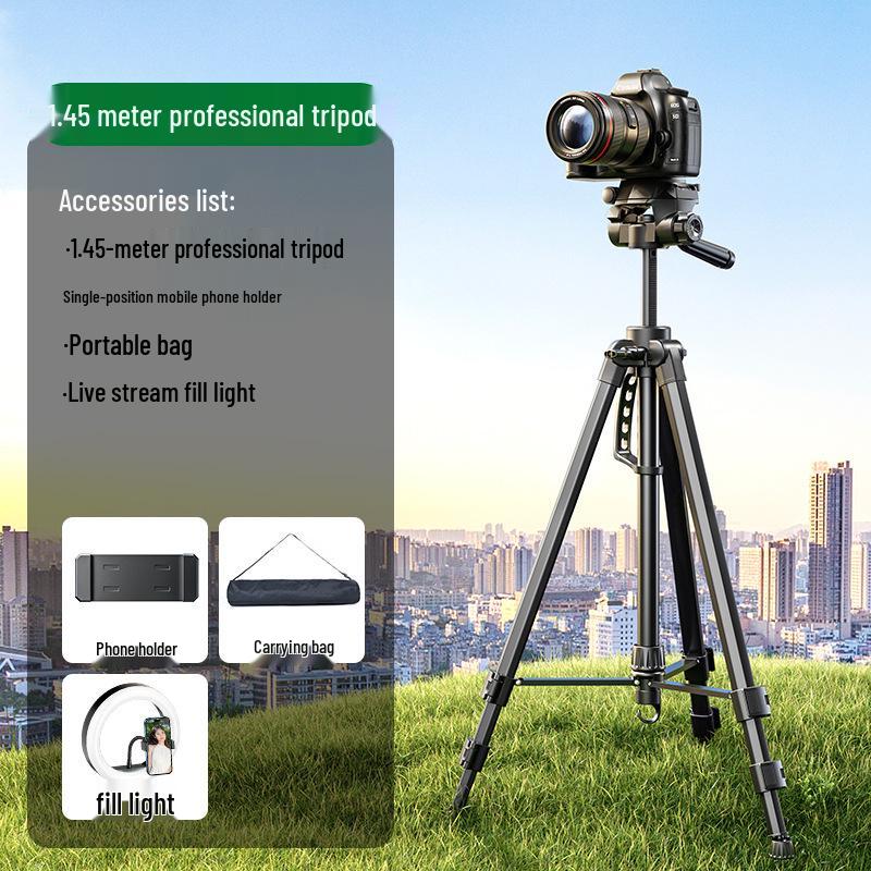 Professional DSLR & Mirrorless Camera Tripod for Live Streaming & Photography - Compatible with Canon, Sony, Fujifilm