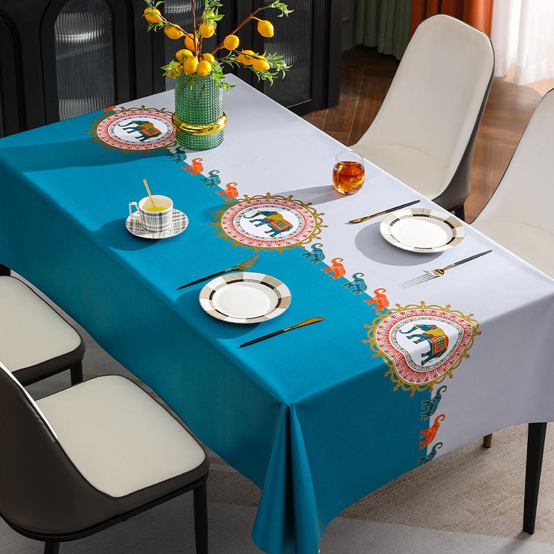 Household Pvc Tablecloth Waterproof And Oil-Proof Leave-In Rectangular Tablecloth Wind Coffee Table Cloth Table Mat