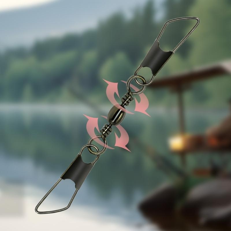 50pc Fishing Lures Hook Connector for Saltwater Freshwater Swivels with Snaps Bearing Rolling Swivels