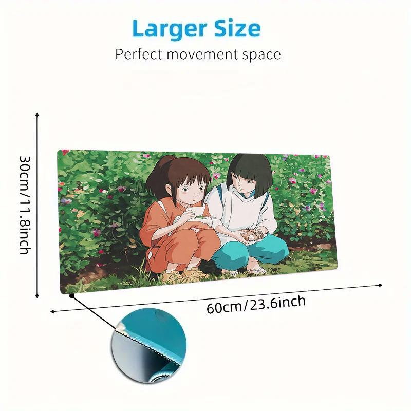 Spirited Away Print Cushion Non-slip Laptop Tablet Big Mousepad XXL Mat Mini PC Playmat With Lock edge