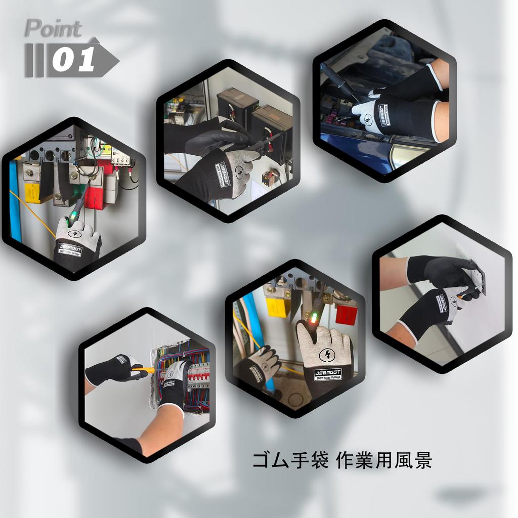 500V Rubber for Electricians and Other High Voltage Resistance and Flame Suitable for DIY and and Durable Design and Gray [JSBAGGT] High-Voltage