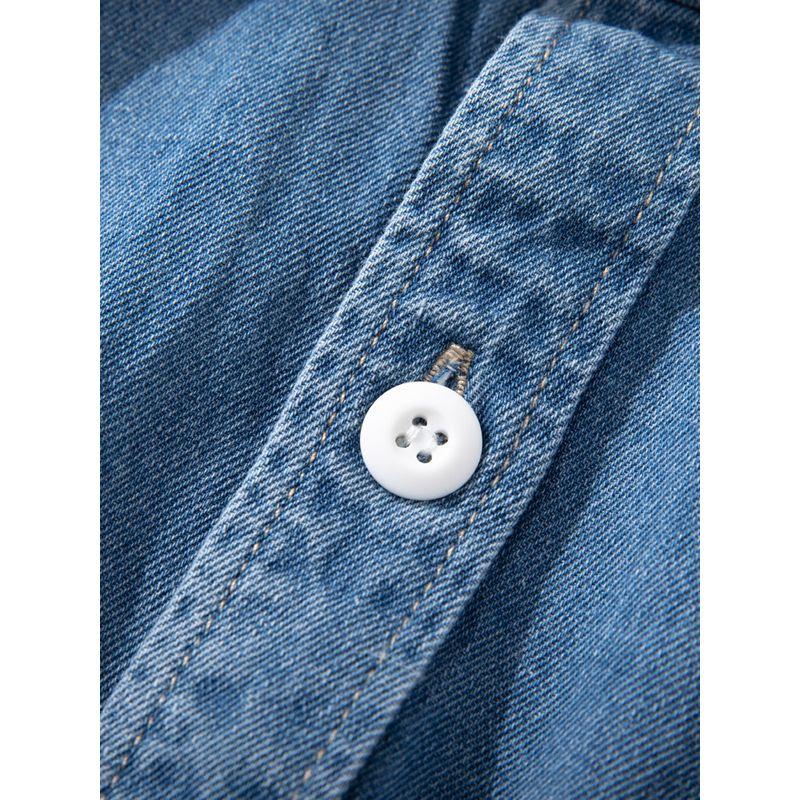 Long Sleeves American Minimalist Autumn Casual Denim Shirt